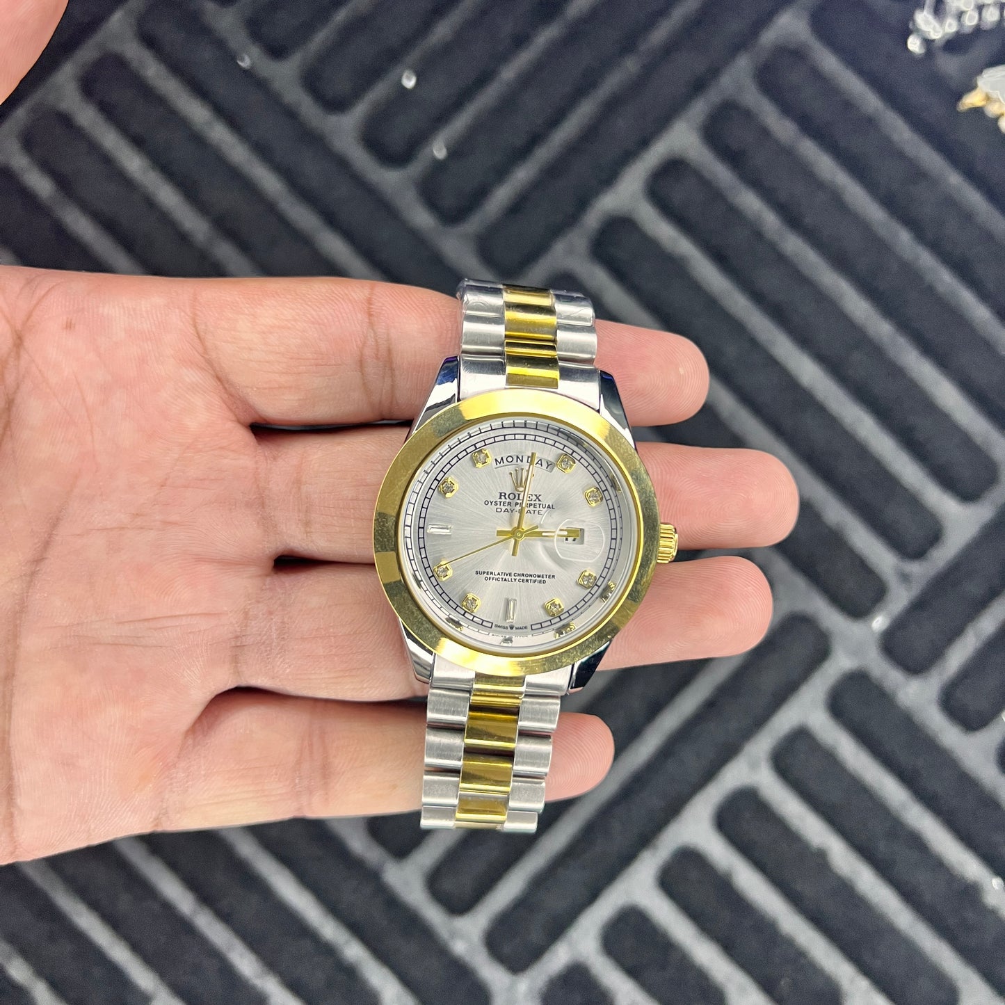 Rolex Day-Date - Two Tone Silver