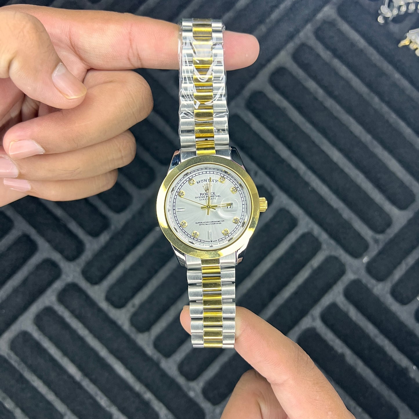 Rolex Day-Date - Two Tone Silver