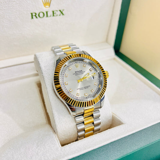 Rolex Date Just - Two Tone Off White