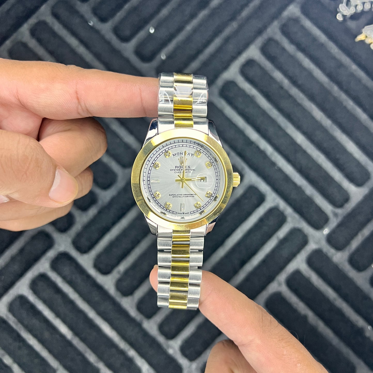 Rolex Day-Date - Two Tone Silver