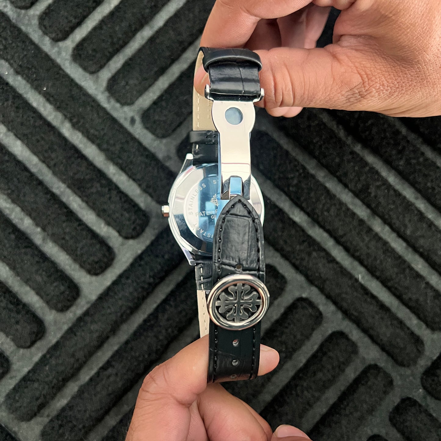 Patek Philippe -Geneve Belt - Silver Black Gray